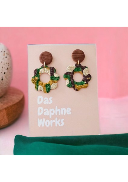 Das Daphne Works Çiçek Küpe- El Yapımı Polimer Kil Küpe