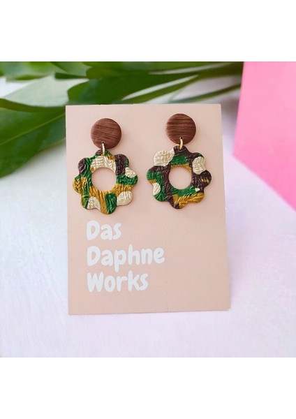 Das Daphne Works Çiçek Küpe- El Yapımı Polimer Kil Küpe