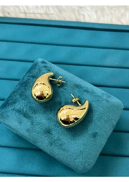 Çelik Damla Küpe (Orta Boy) 09104