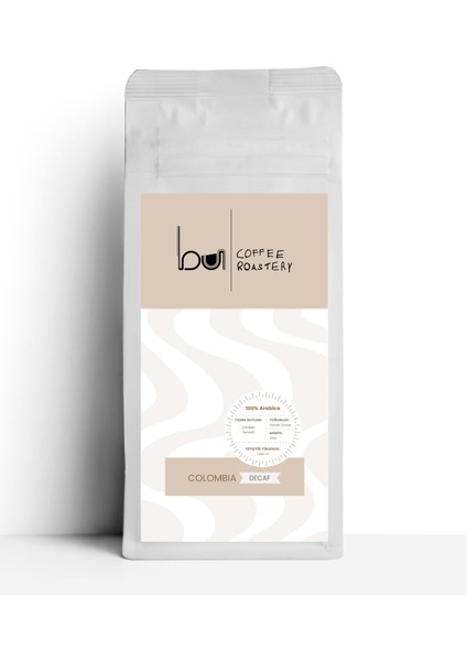 Bu Coffee Roastery Colombia Decaf (Kafeinsiz) Yöresel Kahve 250 gr (Öğütülmüş)