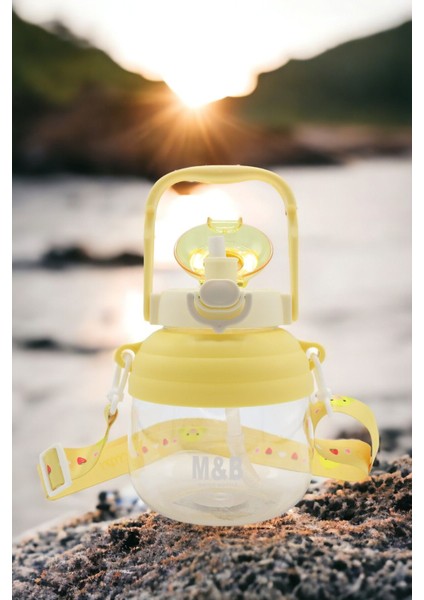 Civciv Figürlü Matara Pipetli Çocuk Suluk Civcivli Suluk Okul Için Boyun Askılı Suluk modelleri