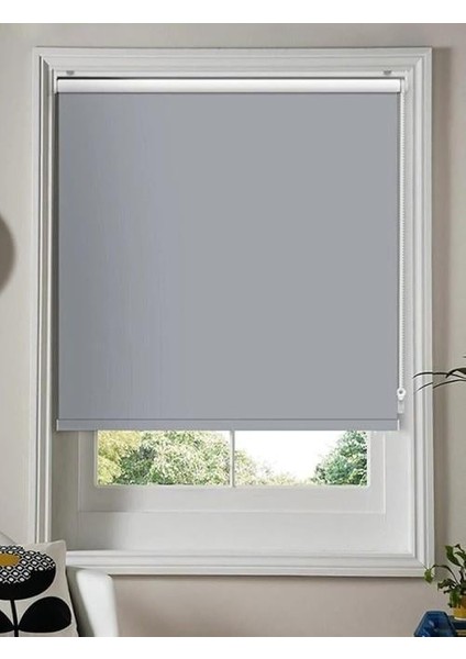 Gri Mat Stor Perde Etek Dilimsiz Güneşlik Perde Güneşlik Stor Perde