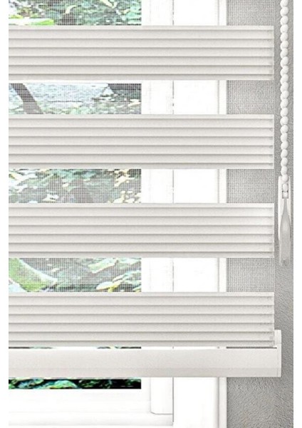 Ekru Dar Piliseli Zebra Perde fiyatları