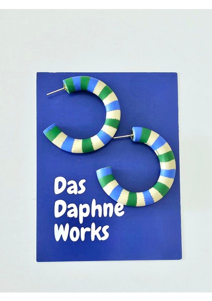 Das Daphne Works Renkli Halka Küpe - El Yapımı Polimer Kil