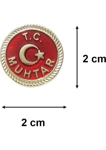 Muhtar Yaka Rozeti Parlak Kırmızı Renkli 1 Paket 6 Lı