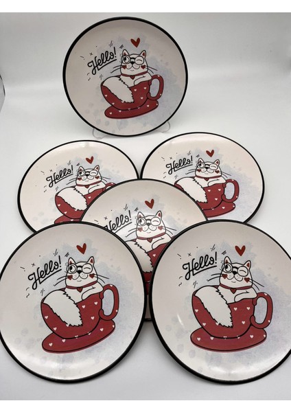 Sevimli Patiler Serisi Pasta Tabağı 20CM 6 Adet 21900