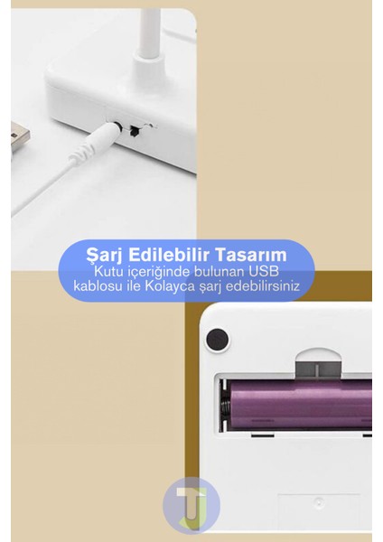 USB Şarjlı Beyaz Telefon Tutucu Masa Lambası Farklı Renk Seçenekli Şık Gece Lambası Ofis