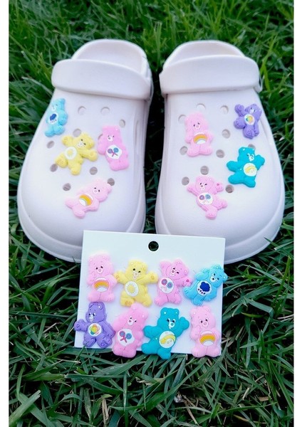 Carebear Sevimli Ayıcık Jibbitz Terlik Aksesuarı Terlik Süsü 8 Adet
