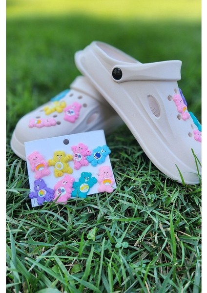 Carebear Sevimli Ayıcık Jibbitz Terlik Aksesuarı Terlik Süsü 8 Adet