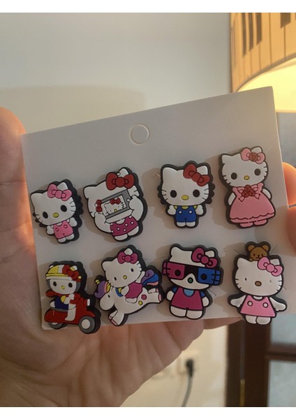 Hello Kitty Desen Crocks Terlik Süsü Jibbitz Crocs Aksesuarı 8 Adet