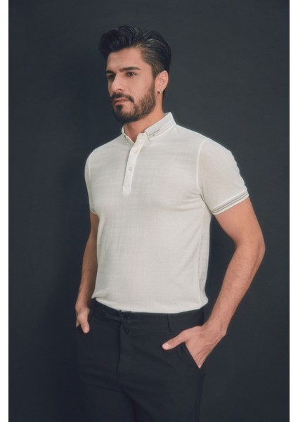 Basic Polo Yaka Düğmeli Tişört