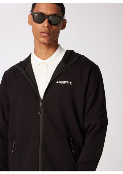 Siyah Erkek Kapüşonlu Relaxed Sweatmont DS4M-SWT3232