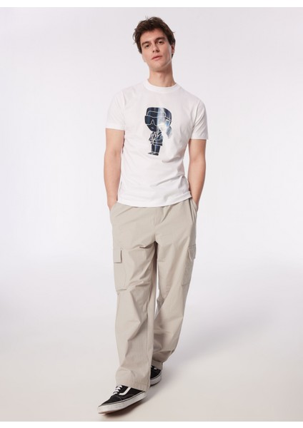 Bisiklet Yaka Beyaz Erkek T-Shirt 755424542241 fiyatları