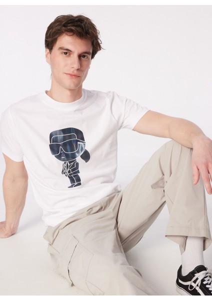 Bisiklet Yaka Beyaz Erkek T-Shirt 755424542241 modelleri