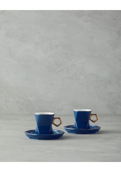 Axel New Bone China 4 Parça 2 Kişilik Kahve Fincan Takımı Lacivert