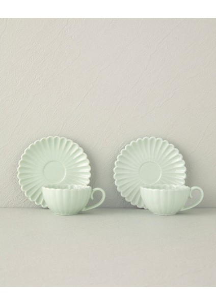 Fiore New Bone China Kahve Fincan Takımı Mint