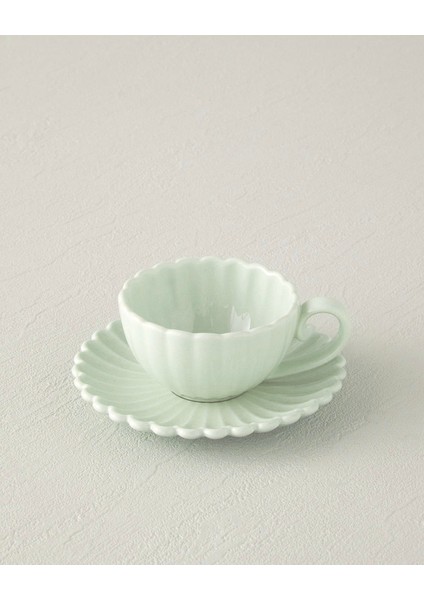 Fiore New Bone China Kahve Fincan Takımı Mint