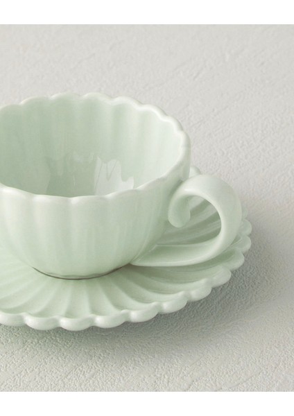 Fiore New Bone China Kahve Fincan Takımı Mint