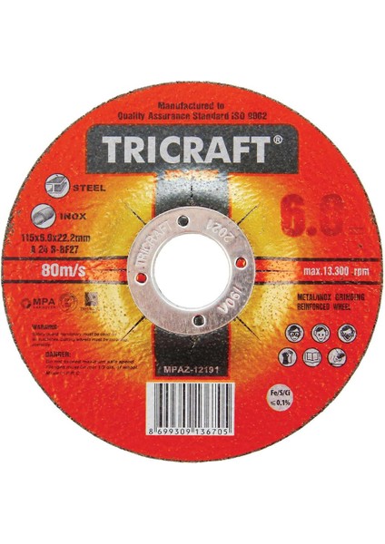 Trıcraft 3310 180*8.0*22 mm Taşlama