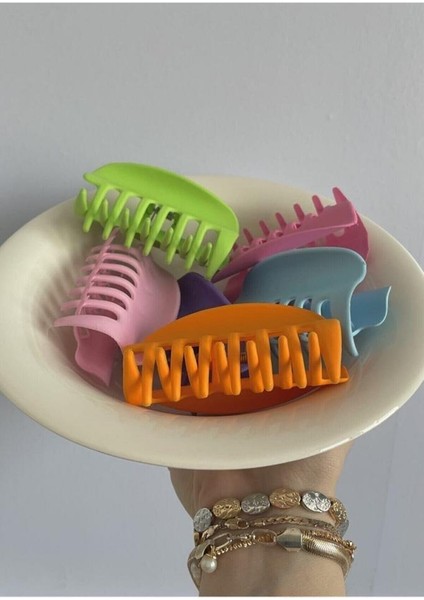Mandal Toka 6'lı Büyük Boy Pastel Renk Mandal Toka Seti modelleri