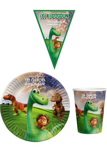 Dinozor 8 Kişilik Erkek Doğum Günü Mini Set Erkek Çocuk Parti Seti Süsleme