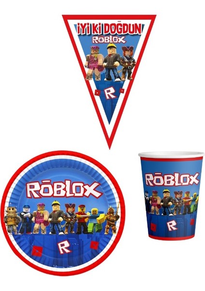 Roblox 8 Kişilik Erkek Doğum Günü Mini Set Erkek Çocuk Parti Seti Süsleme