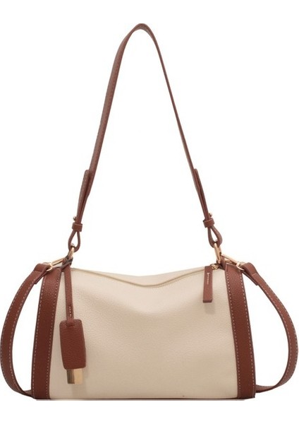 Büyük Kapasiteli Kontrast Renkli Yastık Çanta Kadın Banliyö Tüm Maç Omuzdan Askili Çanta Lychee Doku Trendy Askılı Çanta (Yurt Dışından)