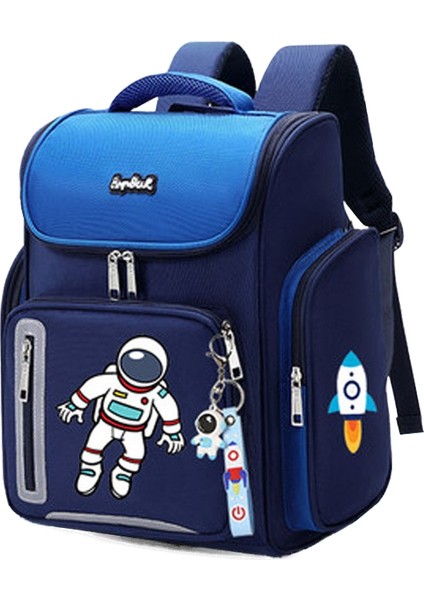 Astronot Çocuk Okul Çantası Omurga Yükü Azaltmak Için Büyük Kapasiteli Çocuk Okul Çantası Hafif Omuz Çantası (Yurt Dışından)