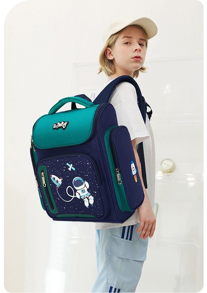 Astronot Çocuk Okul Çantası Omurga Yükü Azaltmak Için Büyük Kapasiteli Çocuk Okul Çantası Hafif Omuz Çantası (Yurt Dışından) indirimleri