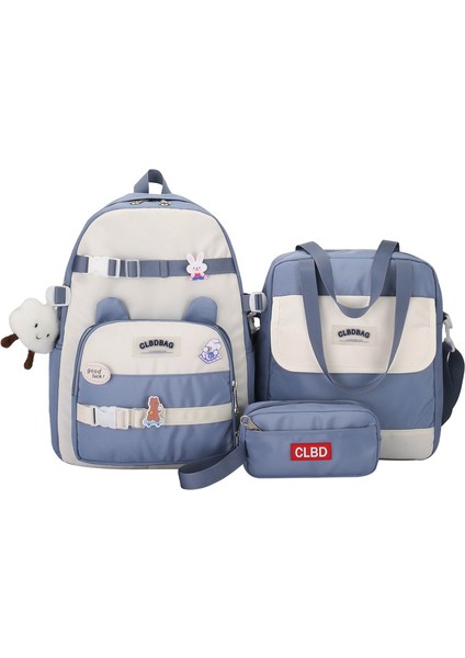 Ilkokul Okul Çantası Üç Parçalı Yeni Renk Renk Naylon Büyük Kapasiteli Çocuk Sırt Çantası Gelgit Serin Sırt Çantası (Yurt Dışından)