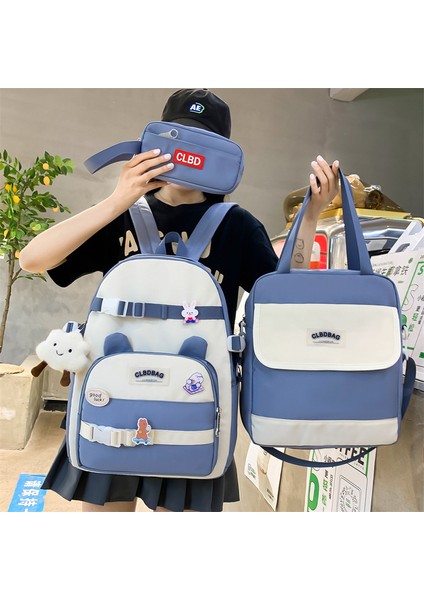 Ilkokul Okul Çantası Üç Parçalı Yeni Renk Renk Naylon Büyük Kapasiteli Çocuk Sırt Çantası Gelgit Serin Sırt Çantası (Yurt Dışından) indirimleri