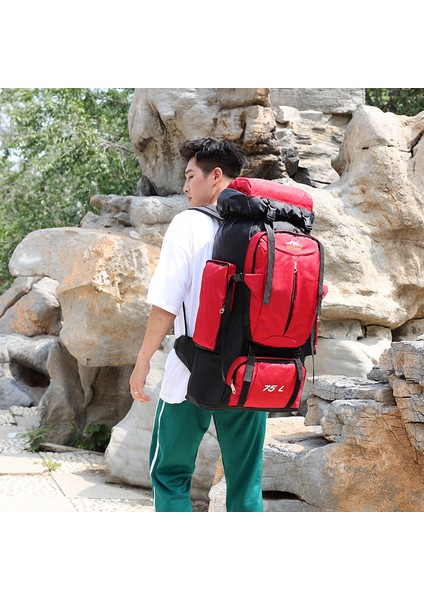Dağcılık Sırt Çantası Erkek ve Kadın 75L Büyük Kapasiteli Seyahat Sırt Çantası Naylon Su Geçirmez Seyahat Çantası (Yurt Dışından) fırsatları