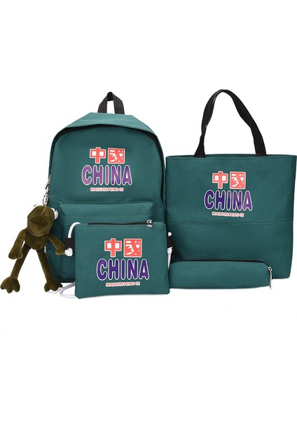 Yeni Ilkokul Okul Çantası Dört Parçalı Düz Renk Sırt Çantası Oxford Kumaş Su Geçirmez Sırt Çantası (Yurt Dışından)