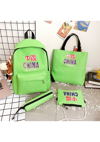 Yeni Ilkokul Okul Çantası Dört Parçalı Düz Renk Sırt Çantası Oxford Kumaş Su Geçirmez Sırt Çantası (Yurt Dışından) modelleri