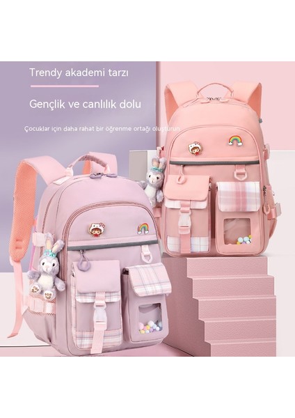 Yeni Ortaokul Öğrencisi Okul Çantası Kız Büyük Kapasiteli Ultra Hafif Yük Azaltma Omurga Ortaokul Öğrencisi Sırt Çantası (Yurt Dışından) fiyatları