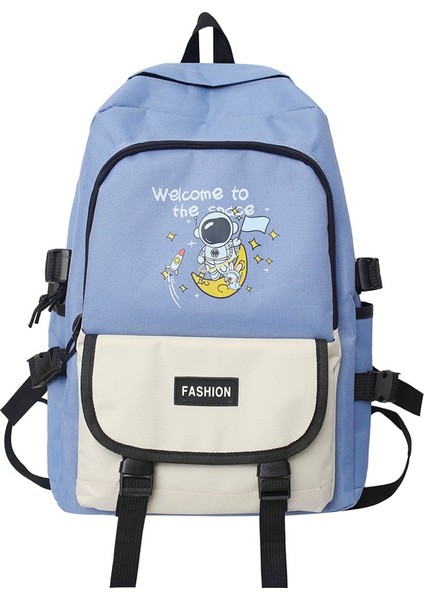 Büyük Kapasiteli Kadın Lise Öğrencisi Erkek ve Kadın Okul Çantası Tang Nier Astronot Sevimli Bilgisayar Sırt Çantası (Yurt Dışından)