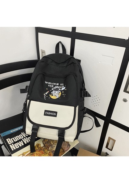 Büyük Kapasiteli Kadın Lise Öğrencisi Erkek ve Kadın Okul Çantası Tang Nier Astronot Sevimli Bilgisayar Sırt Çantası (Yurt Dışından) fırsatları