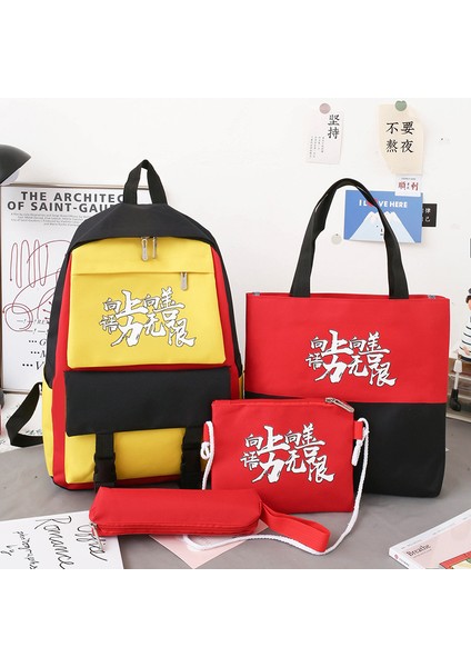 Ilkokul Okul Çantası Dört Parçalı Yeni Oxford Kumaş Büyük Kapasiteli Sırt Çantası Kadın (Yurt Dışından) modelleri