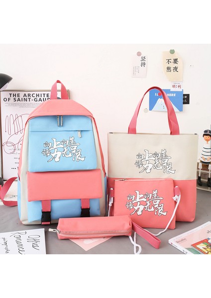 Ilkokul Okul Çantası Dört Parçalı Yeni Oxford Kumaş Büyük Kapasiteli Sırt Çantası Kadın (Yurt Dışından) indirimleri