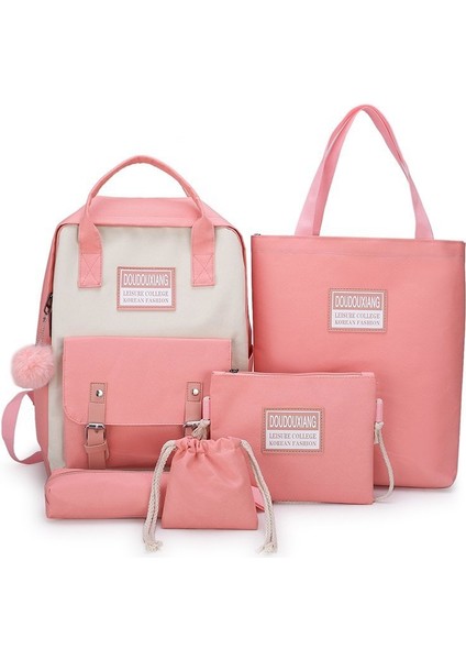 Beş Parçalı Okul Çantası Yeni Kız Ortaokul Lise Ilkokul 3. ve 6. Sınıf Hafif Sırt Çantası Büyük Kapasiteli Sırt Çantası (Yurt Dışından) modelleri