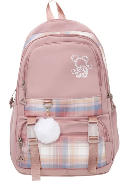 2023 Yeni Okul Çantası Kız Lise Öğrencisi Kız Sırt Çantası Büyük Kapasiteli Ekose Basit Sırt Çantası Beş Veya Altı Yıl (Yurt Dışından)