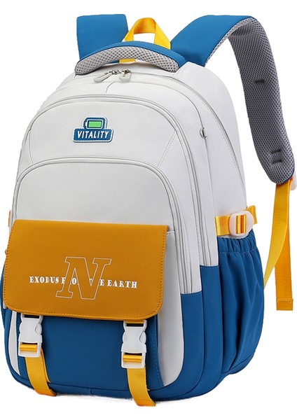 Öğrenci Okul Çantası, Modaya Uygun Kontrast Renkli Hafif, Büyük Kapasiteli, Su Geçirmez Sırt Çantası (Yurt Dışından)