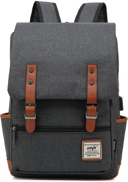 Retro Açık Hava Tuval Sırt Çantası Şık Sırt Çantası (Yurt Dışından)