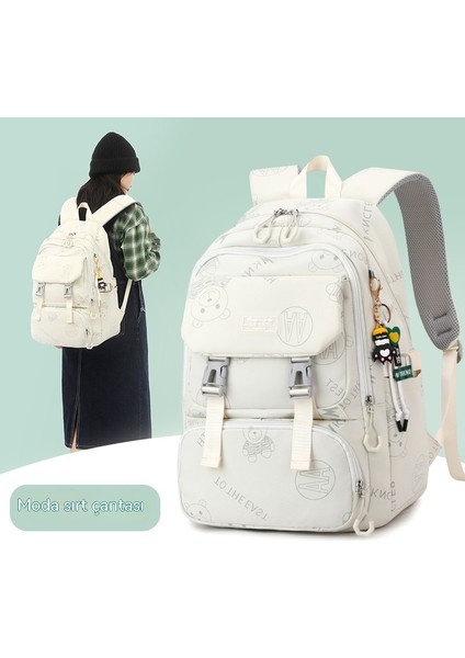 Moda Gündelik Öğrenci Sırt Çantası Kadın Patlama Büyük Kapasiteli Ortaokul Öğrencisi Okul Çantası (Yurt Dışından) modelleri
