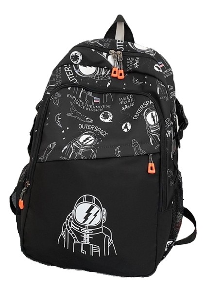 Astronot Sırt Çantası Kadın Sırt Çantası Erkek Ortaokul ve Lise Öğrenci Çantası Graffiti Çantası (Yurt Dışından)