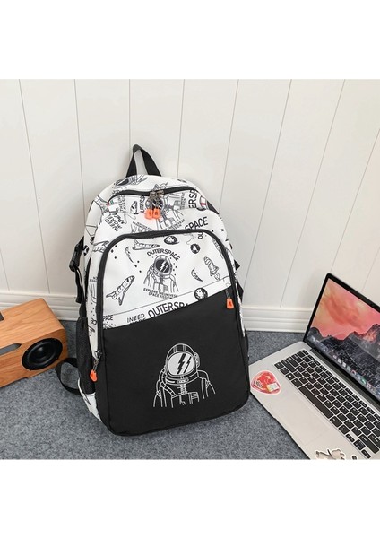 Astronot Sırt Çantası Kadın Sırt Çantası Erkek Ortaokul ve Lise Öğrenci Çantası Graffiti Çantası (Yurt Dışından) fırsatları