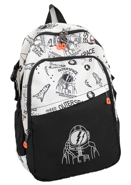 Astronot Sırt Çantası Kadın Sırt Çantası Erkek Ortaokul ve Lise Öğrenci Çantası Graffiti Çantası (Yurt Dışından)