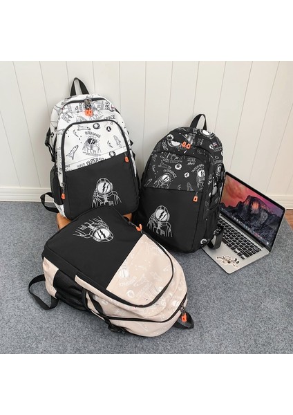 Astronot Sırt Çantası Kadın Sırt Çantası Erkek Ortaokul ve Lise Öğrenci Çantası Graffiti Çantası (Yurt Dışından) modelleri