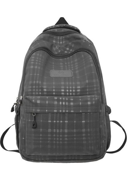 Öğrenci Okul Çantası Basit Ekose Büyük Kapasiteli Öğrenci Sırt Çantası (Yurt Dışından)
