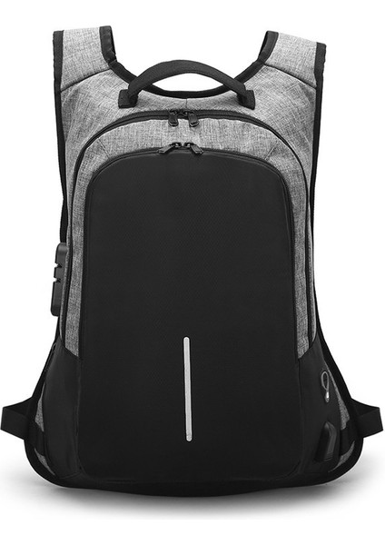 Sırt Çantası Erkek Rahat USB Erkek Sırt Çantası Nefes Alabilen Iş Bilgisayarı Çantası (Yurt Dışından)